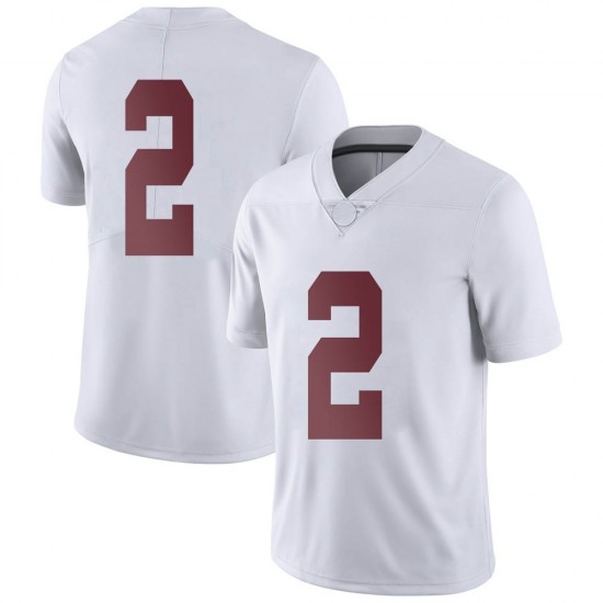 Alabama Crimson Tide Men's DeMarcco Hellams #2 No Name White NCAA Nike Authentic Stitched College Football Jersey GT16W60YT
